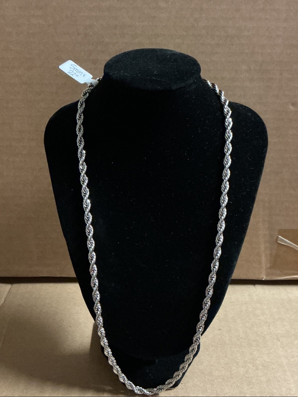 Stainless steel Rope Chain - 5 mm x 22”